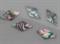 1pc Green abalone notched diamonds 14.5mm x 1.5mm 