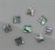 1pc Green abalone notched squares 4mm x 1.5mm thickness