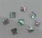 1pc Green abalone notched squares 6mm x 1.5mm thickness  